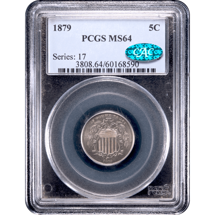 1879 Shield Nickel (5c) Obverse Slab Image