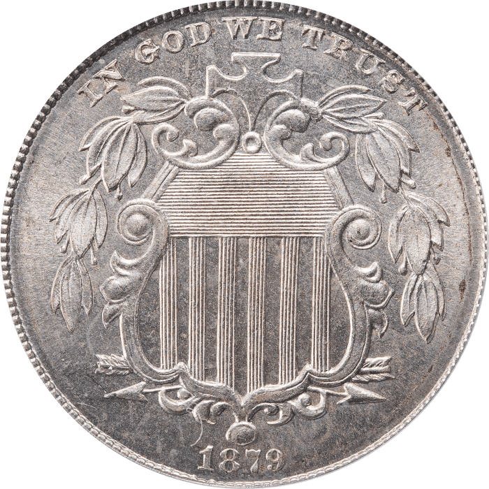1879 Shield Nickel (5c) Obverse Image
