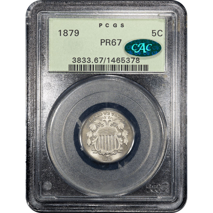 1879/8 Shield Nickel (5c) OGH Obverse Slab Image