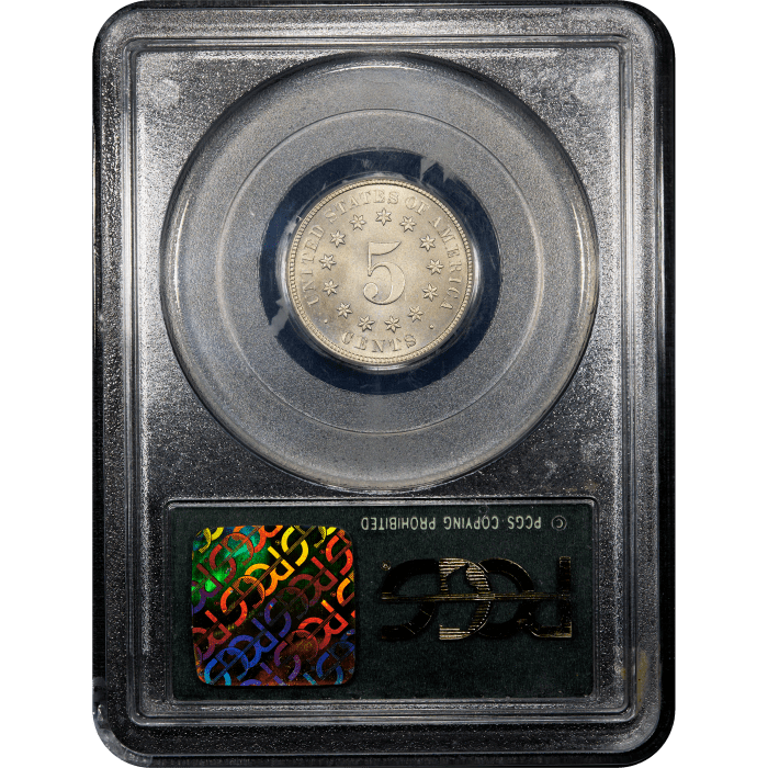 1879/8 Shield Nickel (5c) OGH Reverse Slab Image