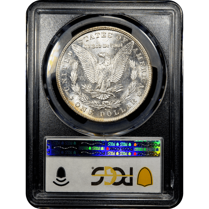 1880-S Morgan Dollar ($1) Rainbow Toner Reverse Slab Image