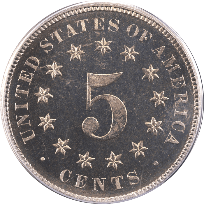 1880 Shield Nickel (5c) OGH Reverse Image
