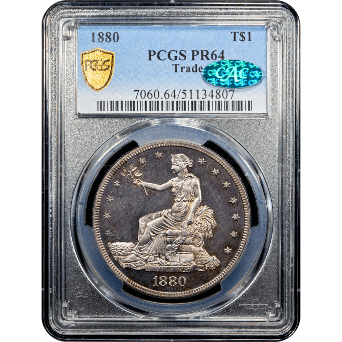 1880 Trade Dollar (T$1) Obverse Slab Image