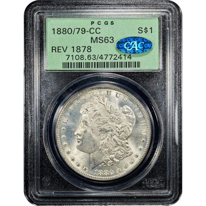 1880/79-CC Morgan Dollar ($1) Reverse of 1878 OGH SLAB Image