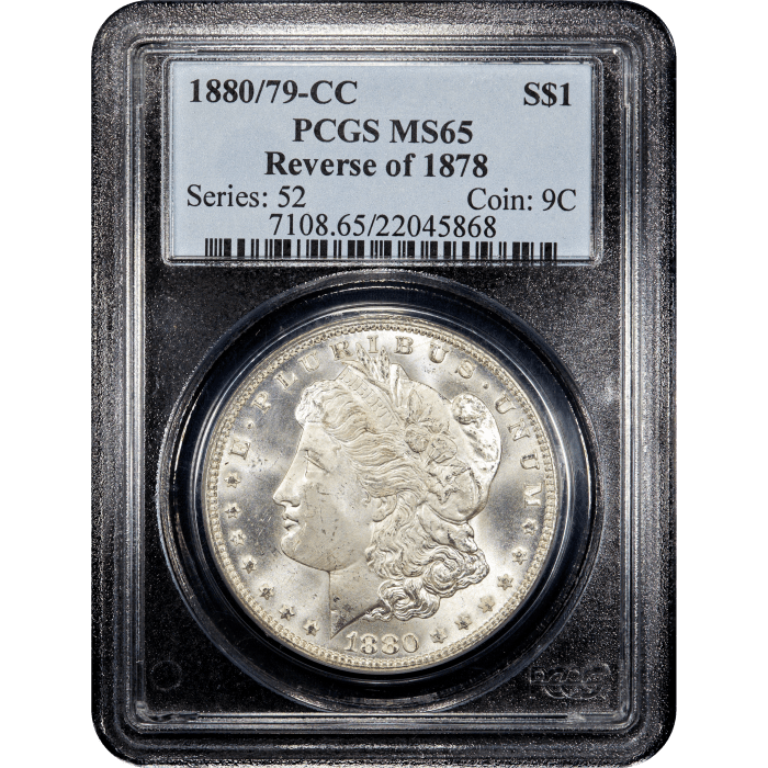 1880/79 Morgan Dollar ($1) Reverse of 1878 Obverse Slab Image