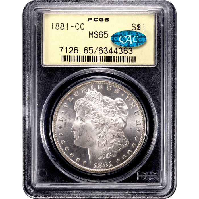 1881-CC Morgan Dollar ($1) OGH Obverse Slab Image