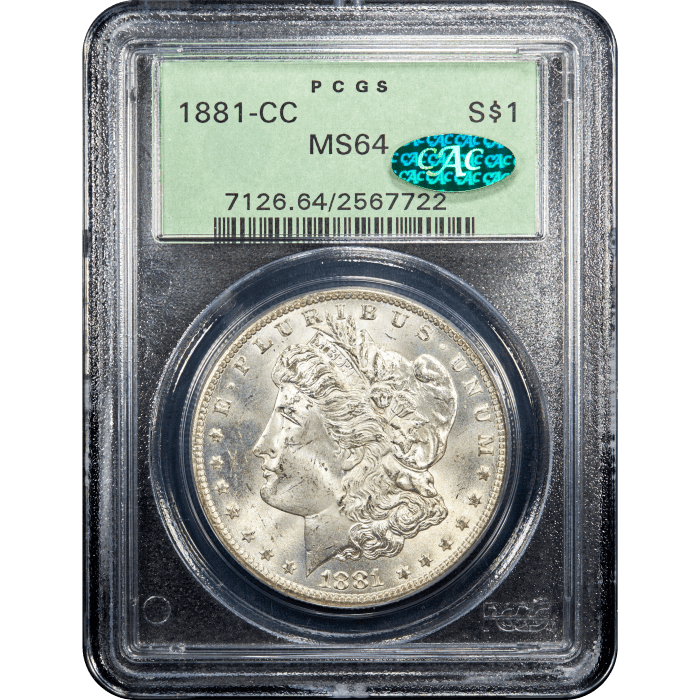 1881-CC Morgan Dollar ($1) Obverse Slab Image