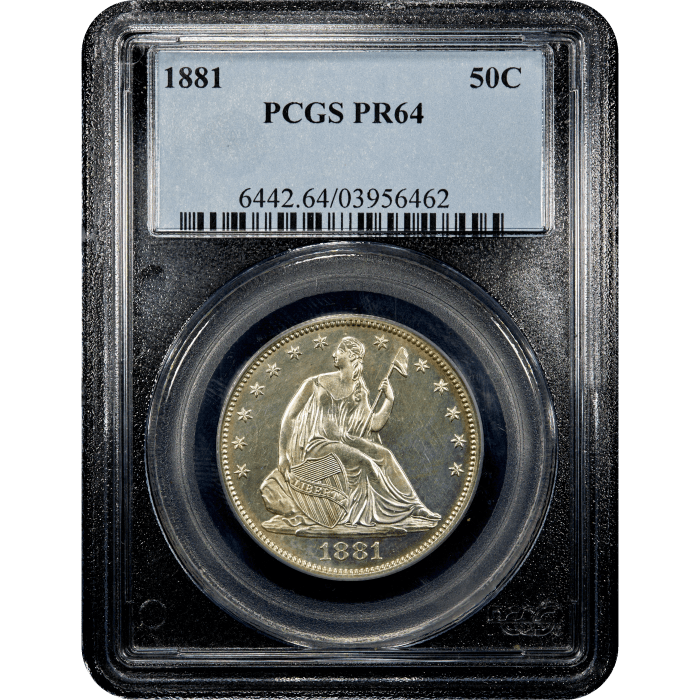 1881 Seated Liberty Half Dollar (50c) SLAB Image