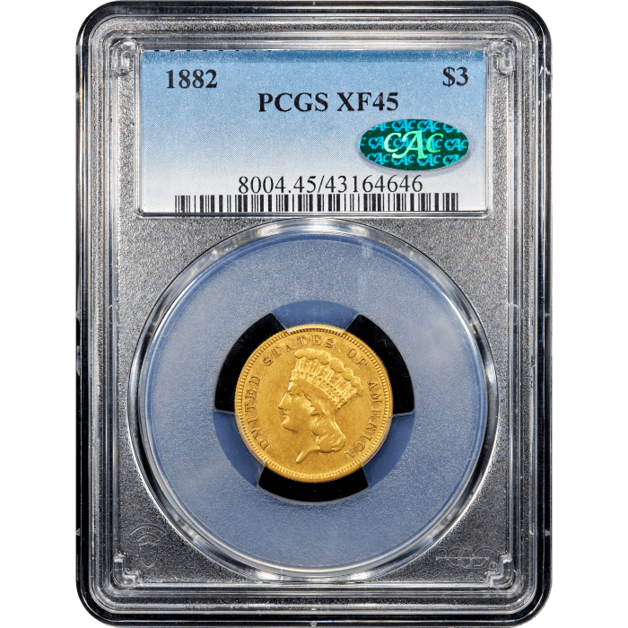 1882 Gold $3 Obverse Slab Image