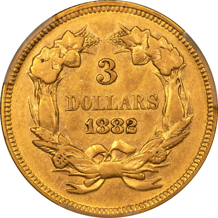 1882 Gold $3 Reverse Image