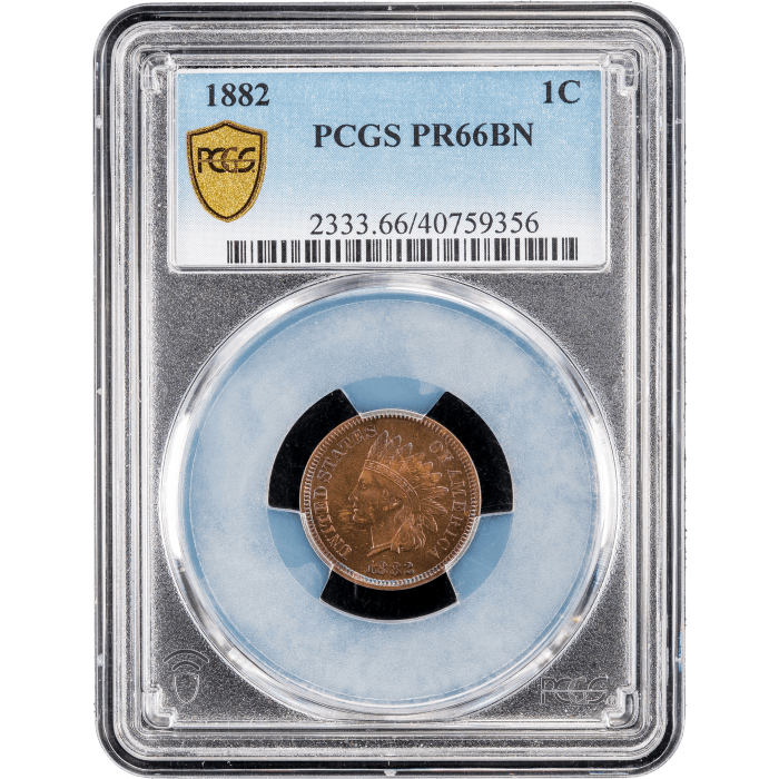 1882 Indian Cent (1c) Toned Obverse Slab Image