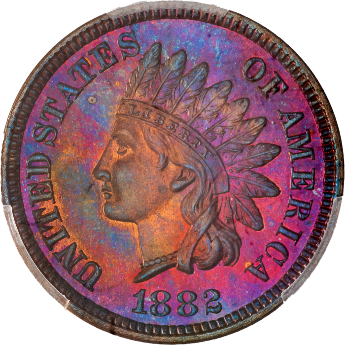 1882 Indian Cent (1c) Toned Obverse Image