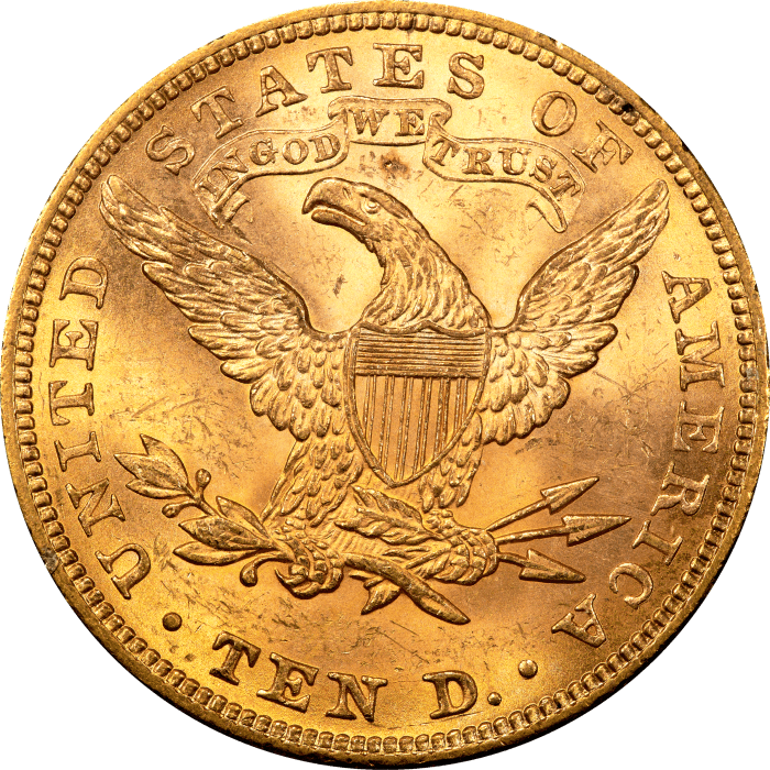 1882 Liberty Gold Eagle ($10) Rattler Reverse Image
