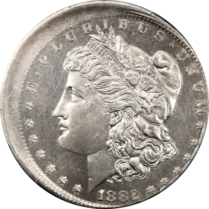 1882-O Morgan Dollar ($1) Error - Struck 10 Percent Off-Center OBVERSE Image