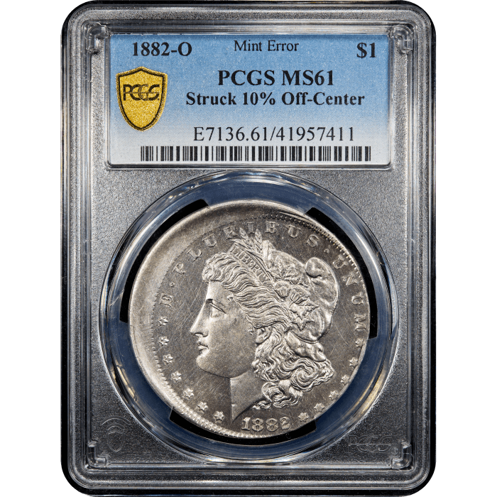 1882-O Morgan Dollar ($1) Error - Struck 10 Percent Off-Center SLAB Image