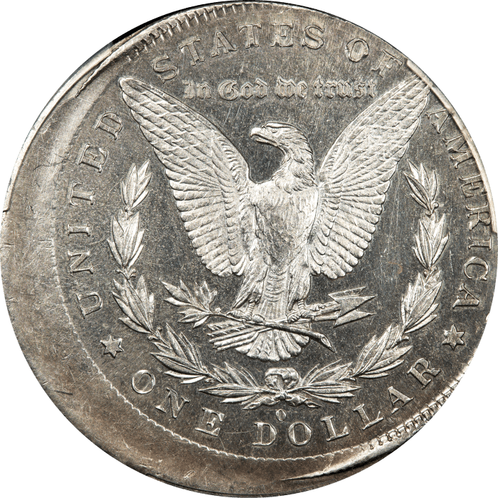 1882-O Morgan Dollar ($1) Error - Struck 10 Percent Off-Center REVERSE Image