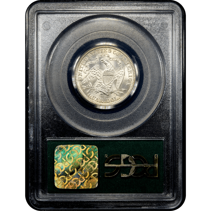 1882 Seated Liberty Quarter (25c) OGH Reverse Slab Image