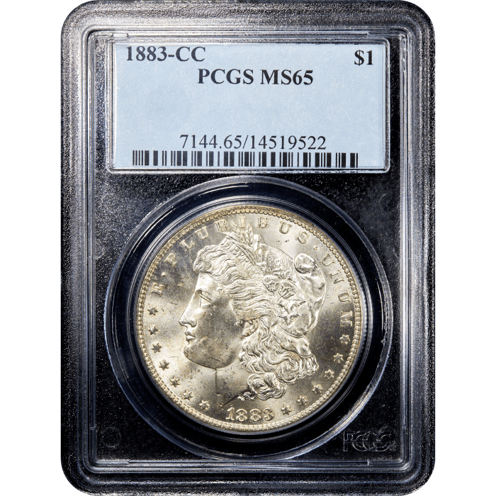1883-CC Morgan Dollar Obverse Slab Image