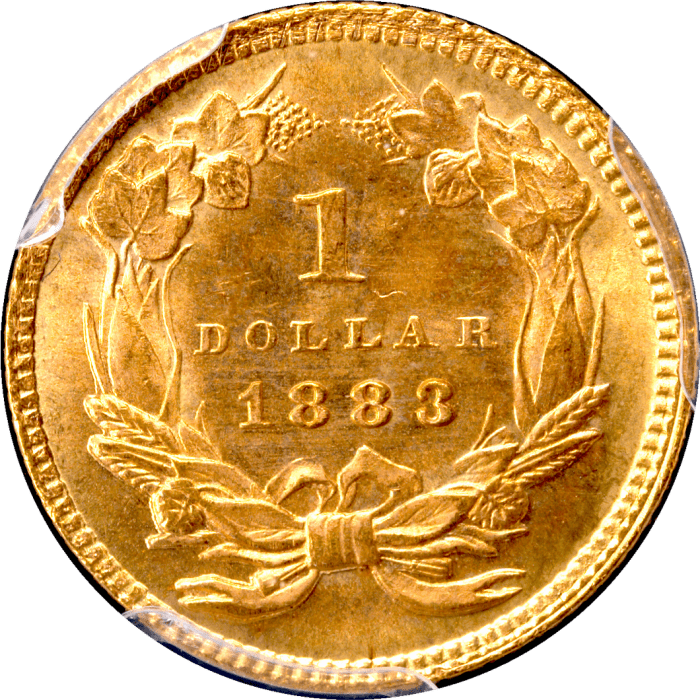 1883 Gold Dollar ($1) REVERSE Image