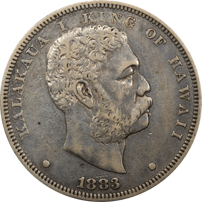 1883 Hawaii Dollar ($1) Obverse Image
