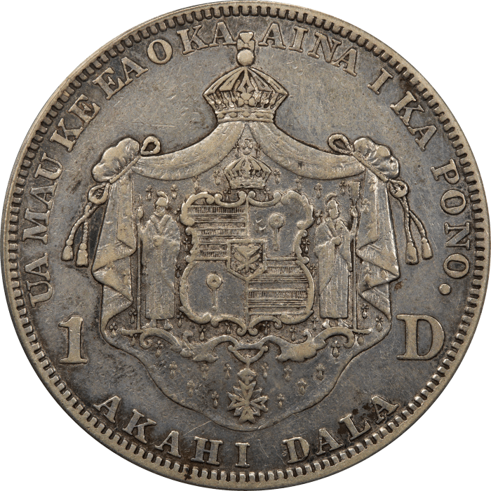 1883 Hawaii Dollar ($1) Reverse Image