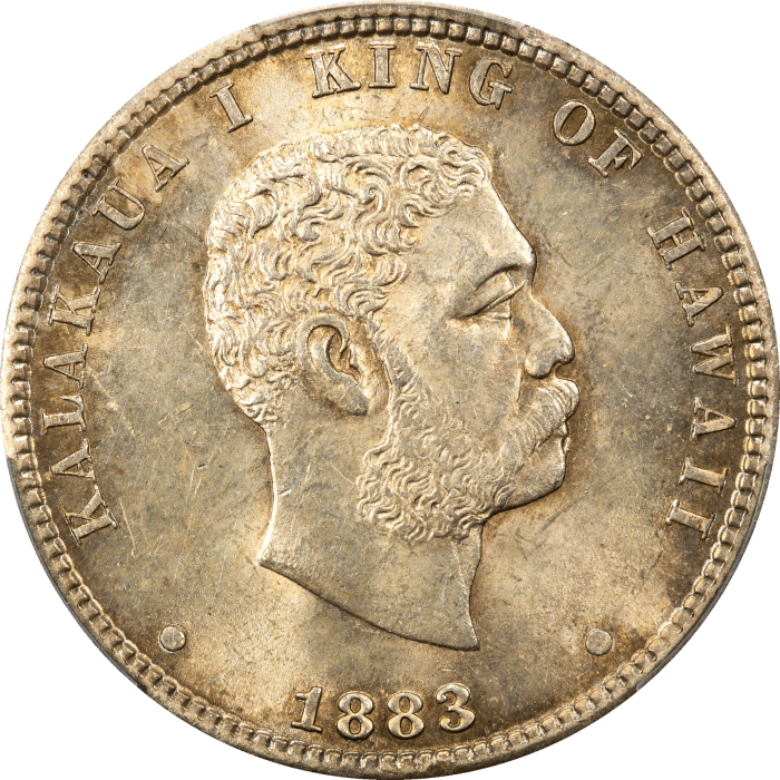 1883 Hawaii Quarter (25c) OBVERSE Image
