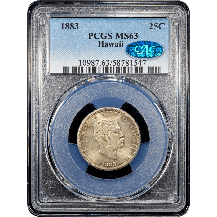 1883 Hawaii Quarter (25c) SLAB Image
