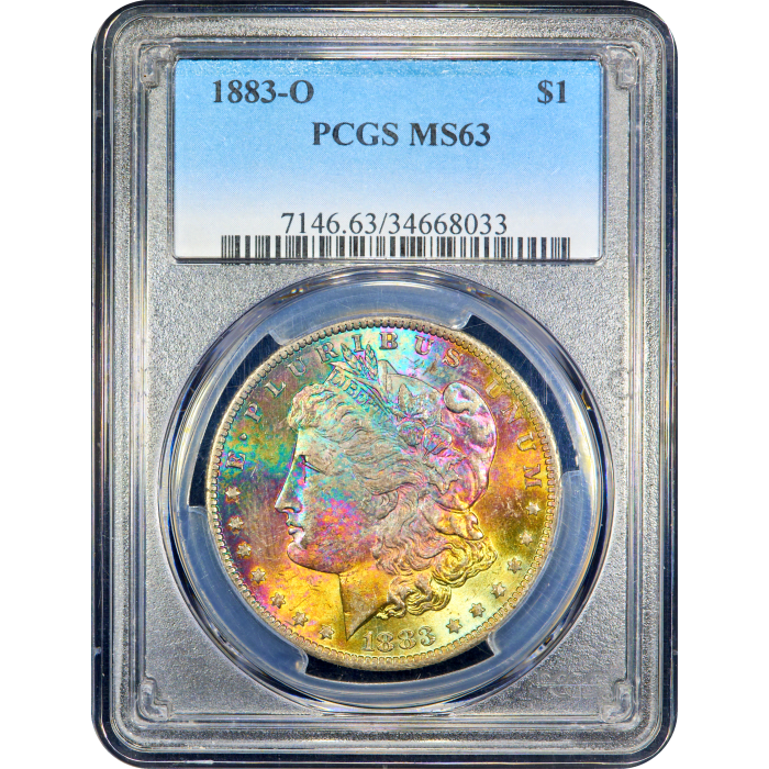 1883-O Morgan Dollar ($1) Rainbow Toner Obverse Slab Image