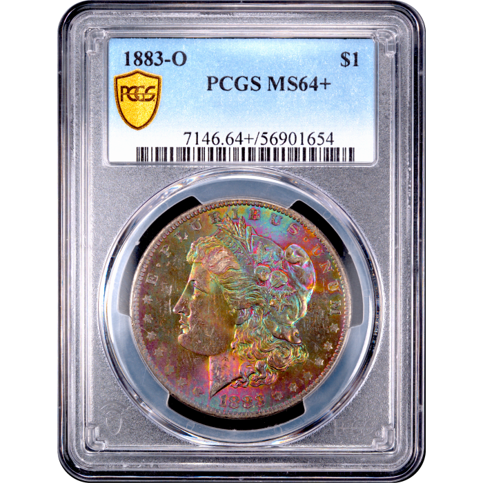 1883-O Morgan Dollar ($1) Rainbow Toner Obverse Slab Image