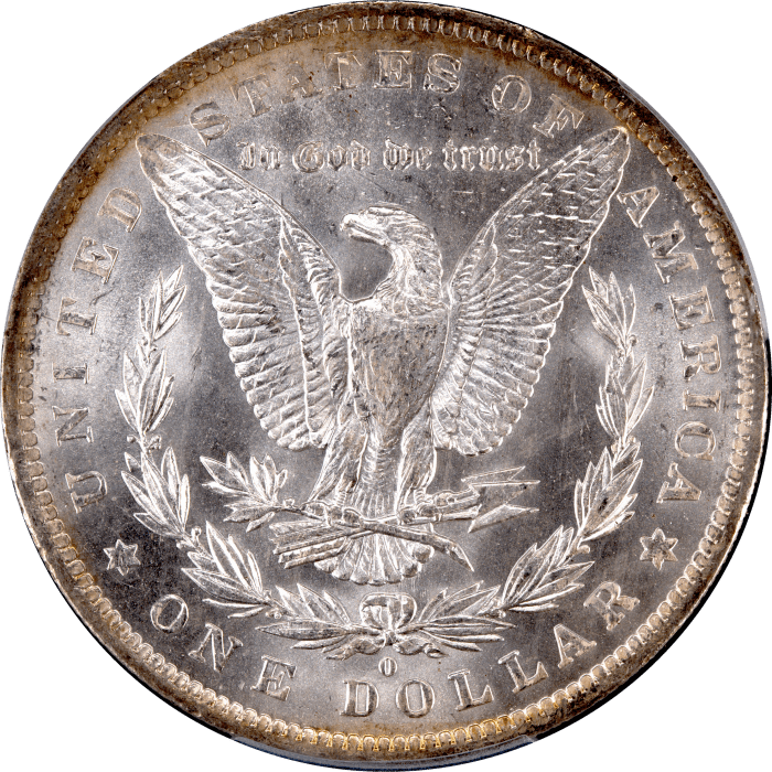 1883-O Morgan Dollar ($1) Rainbow Toner Reverse Image