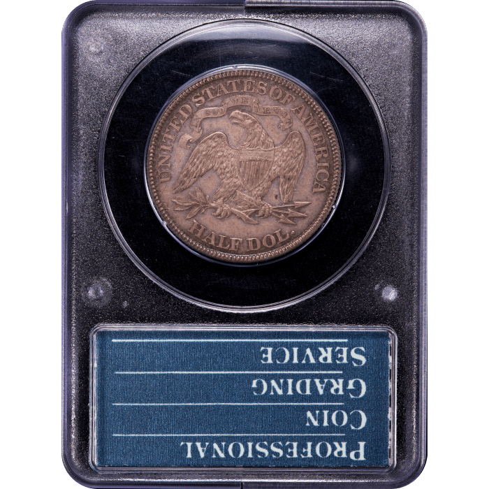 1883 Seated Liberty Half Dollar (50c) Rattler Reverse Slab Image
