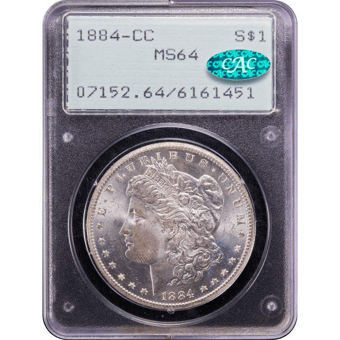1884-CC Morgan Dollar ($1) Rattler Obverse Slab Image