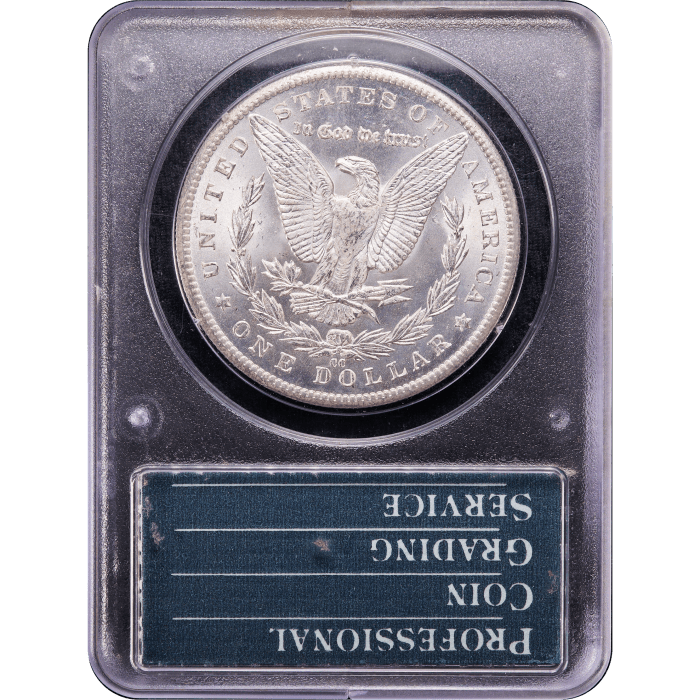 1884-CC Morgan Dollar ($1) Rattler Reverse Slab Image