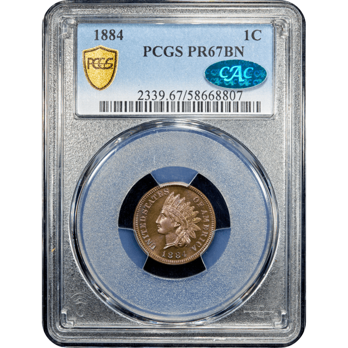 1884 Indian Cent (1c) Obverse Slab Image