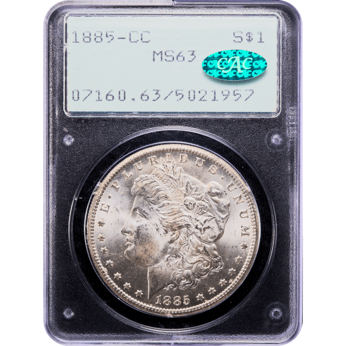 1885-CC Morgan Dollar ($1) Rattler Obverse Slab Image