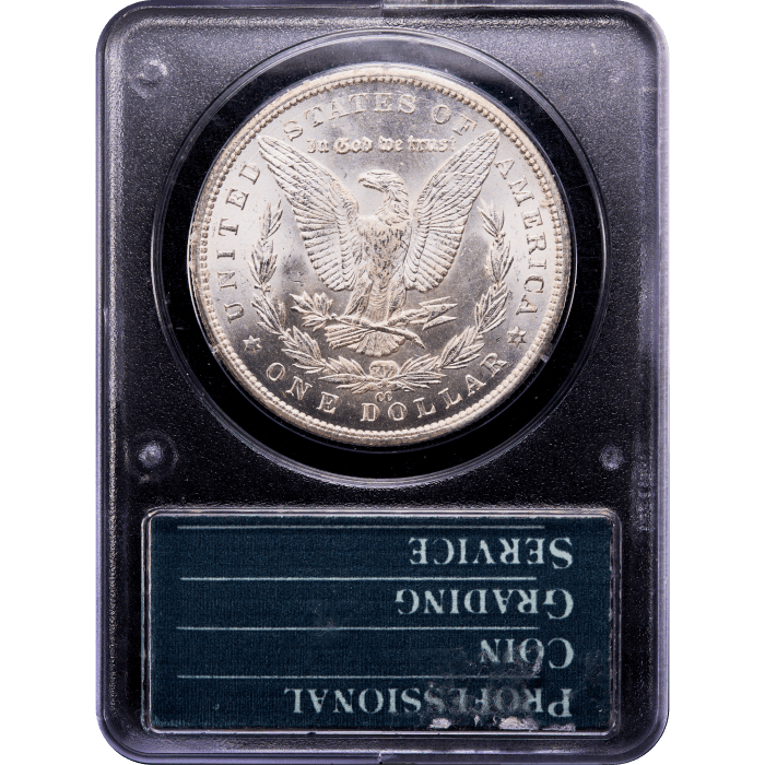 1885-CC Morgan Dollar ($1) Rattler Reverse Slab Image