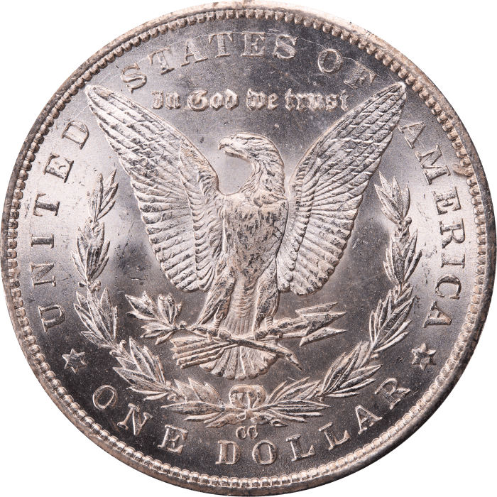 1885-CC Morgan Dollar ($1) Rattler Reverse Image