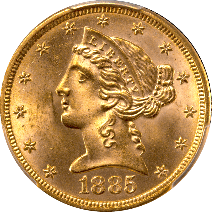 1885 Liberty Gold Half Eagle ($5) Obverse Image