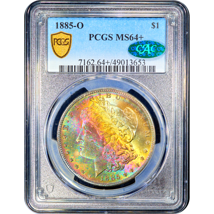 1885-O Morgan Dollar ($1) Rainbow Toner SLAB Image