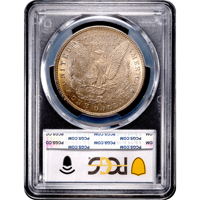 1885-O Morgan Dollar ($1) Rainbow Toner Reverse Slab Image