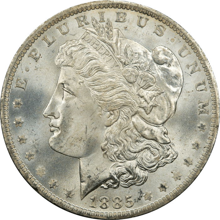 1885-O Morgan Dollar ($1) Rattler OBVERSE Image