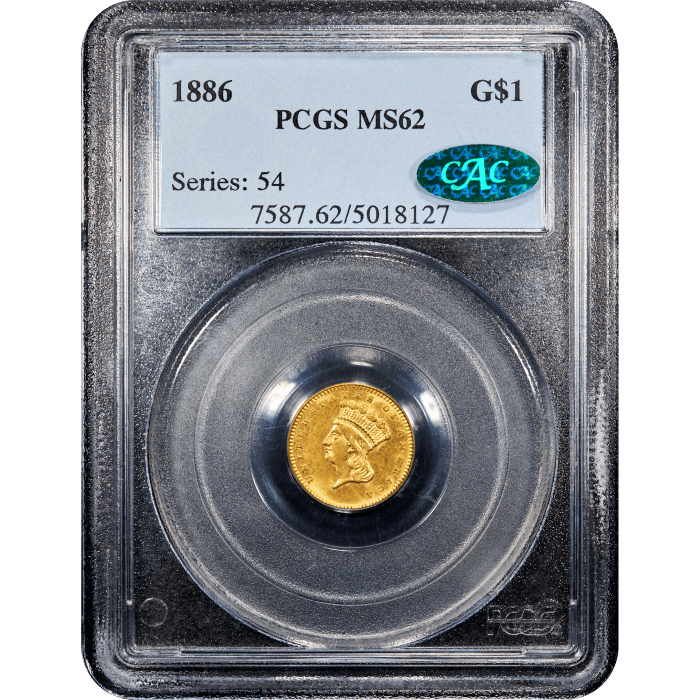 1886 Gold Dollar ($1) Obverse Slab Image