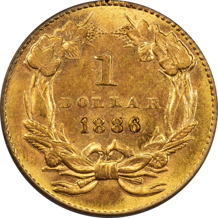 1886 Gold Dollar ($1) Reverse Image