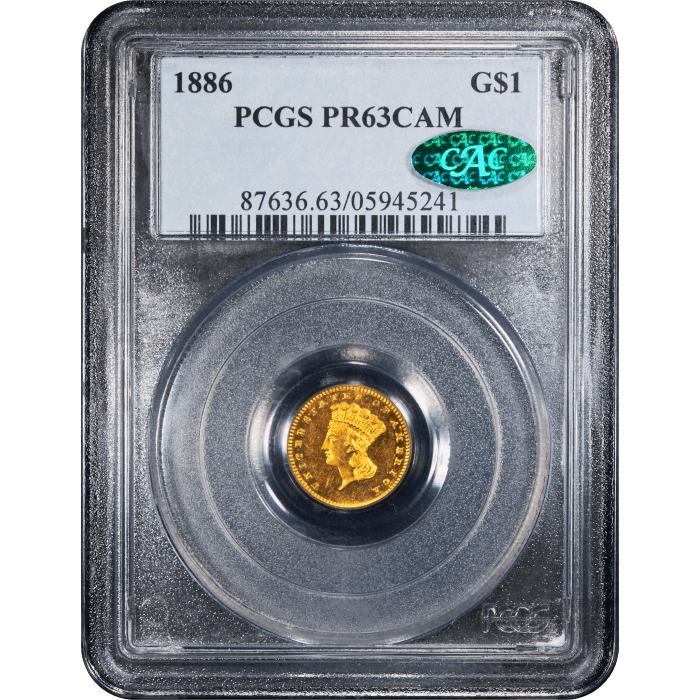 1886 Gold Dollar (G$1) SLAB Image