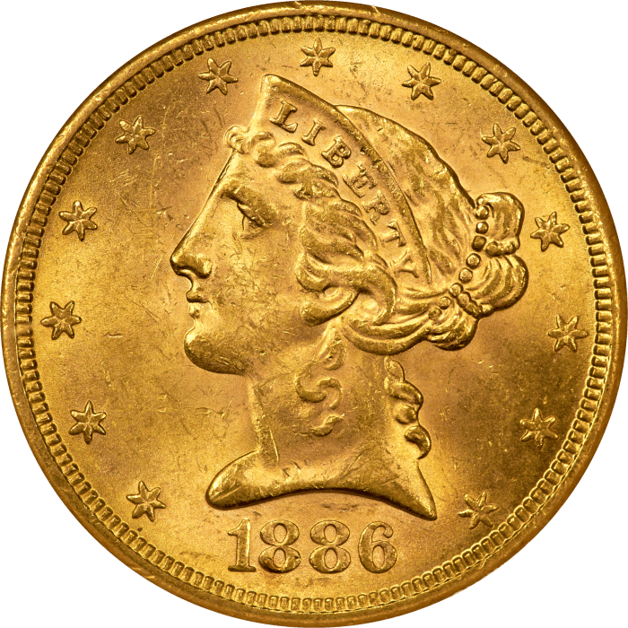 1886-S Liberty Gold Half Eagle ($5) Obverse Image