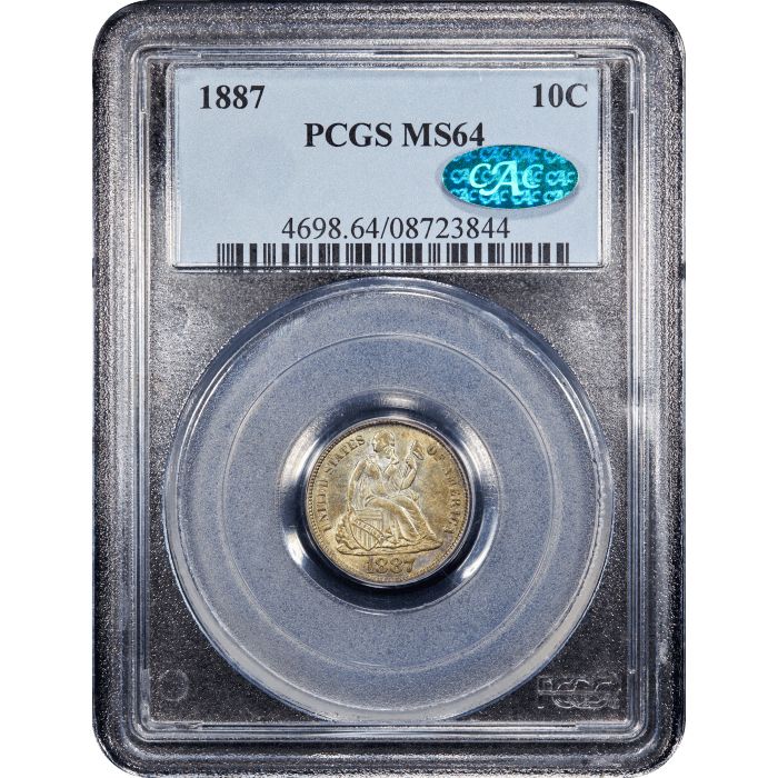 1887 Seated Liberty Dime (10c) SLAB Image
