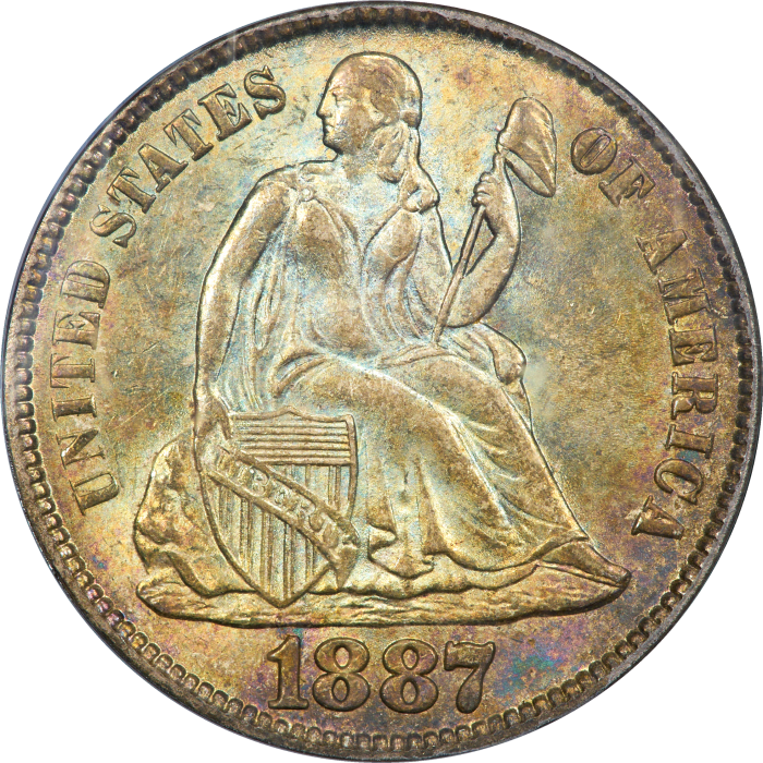 1887 Seated Liberty Dime (10c) OBVERSE Image