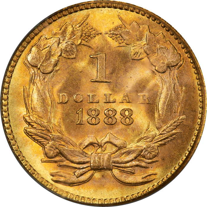 1888 Gold Dollar ($1) Reverse Image