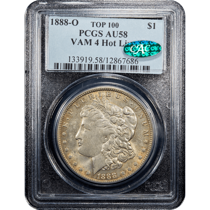 1888-O Morgan Dollar ($1) VAM 4 Hot Lips Obverse Slab Image