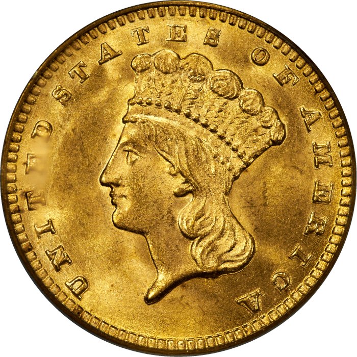 1889 Gold Dollar (G$1) OGH Obverse Image